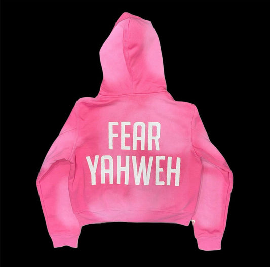 "FEAR YAHWEH" Pink Zip Up.